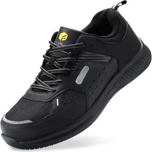 남성용 핏빌 엑스트라 와이드 스틸 토슈즈 복합 방수 미끄럼 방지 가죽