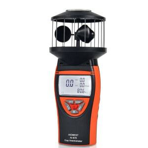 AIOMEST 윈드컵 풍속계, 휴대용 실외 공기 속도계, 백라이트 온도 디스플레이로 풍속 측정, 드론 비행용 바람 표시기 AI-878, 사냥용 세일링 서핑 촬영