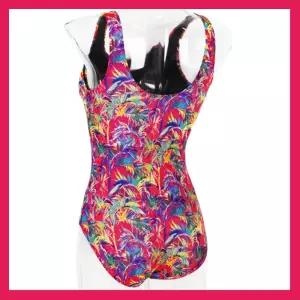 화려한 여성 수영복 강습 수영복 브랜드 고급  트로피컬레드 브라캡내장형 아쿠아로빅 u백수영복 로우컷