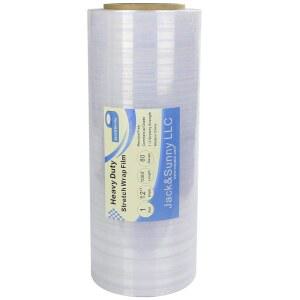 잭앤써니 스트레치 필름 - 12인치 수축 랩 이동 용품, 팔레트 포장, 산업 강도 투명 포장재 1000피트, 80게이지