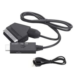 1m 비디오 컨버터 어댑터 Scart-HDMI 호환 1080P DC 5V 마이크로 USB 케이블 액세서리셋톱박스용