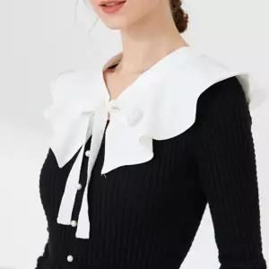 레이어드 세일러 카라 리본매듭 페이크카라 블라우스 uLF7+8rCu