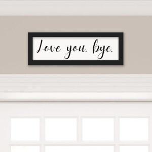 문 위의 러브 유 바이 사인 - 집을 위한 발렌타인 데이 장식, 새 아파트 필수품, 커플을 독특한 집들이 선물, 현관 로비 장식 블랙을 액자형 농가 벽 아트