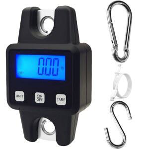 660파운드 디지털 걸이 저울 u2013 고정밀 휴대용 미니 크레인 저울, S-훅, 타입-C 충전식, 피크 홀드 및 농장, 낚시, 사냥을 위한 양궁