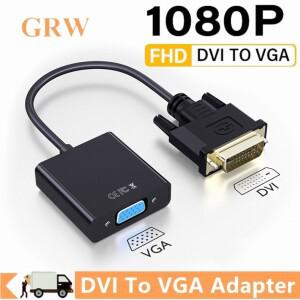 DVI-VGA 어댑터 DVI-D 수 24  1 핀-VGA 암 컨버터 1080P 비디오 그래픽 카드 HDTV PC 프로젝터용