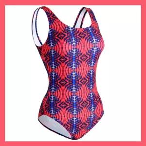 화려한 여성 수영복 강습 수영복 브랜드 고급  레드대칭 브라캡내장형 아쿠아 u백 로우컷수영복 베스트셀러