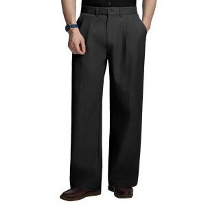 서스클루드 남성 캐주얼 드레스 팬츠 올드 머니 배기 와이드 레그 플리츠 슬랙스 빈티지 스타일의 루즈핏 작업 바지