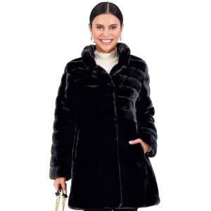 뉴욕 롱 인조 모피 코트 여성용 포켓이 있는 재킷 겨울