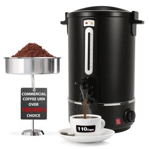 날리슨 커머셜 커피 항아리 110컵 16L 패스트 브루 스테인리스 스틸 핫 디스펜서 결혼식 파티 케이 을 위한 전기 온수 블랙 이중