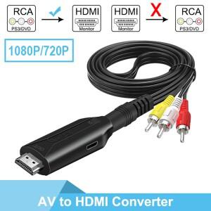 AV-HDMI 변환기 HDMI 1080P 720P 셋톱박스 컴퓨터-TV 케이블 3색 RCA 수 길이 1m3.2ft