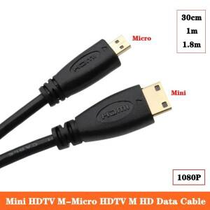 미니 소형 HDMI 호환 남성-마이크로 남성 HD 데이터 C-D 모바일 컴퓨터 고화질 태블릿 연결 케이블