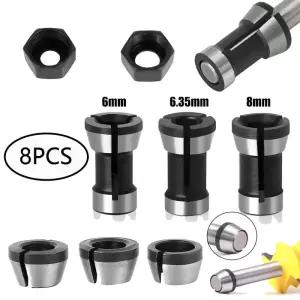 6/12Pcs 라우터 콜렛 어댑터 6mm 1/4 8mm 스틸 트리머 클램핑 목공 도구 용 척 비트