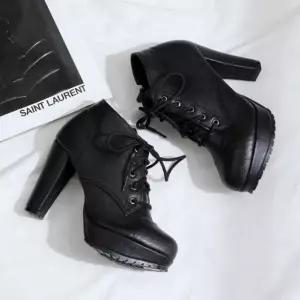 국내제작 둥근코 가보시 옆지퍼 통굽 여성 워커힐Y TZU7+3NPm