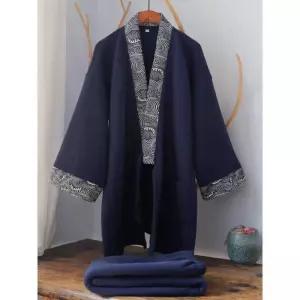 봄 잠옷 기모노 남자 여름 일본잠옷 가을 순면 네이비 남성