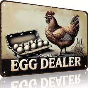 스마일라이프 재미있는 치킨 선물 릴랙스 지역 계란 딜러 양철 사인 홈팜 쿱 농가 키튼 가든 데코 8 X 12
