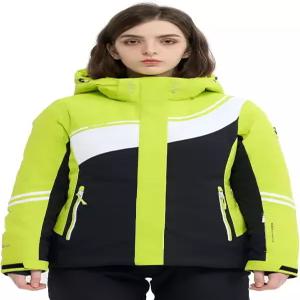 고경험 스키 재킷 여성 스노보드 코트 장착 슬림 핏 스노우 쇼트 방풍 방수 보온 탈부착 후드