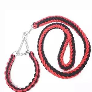 [반려] 강아지줄 목줄 레드블랙 트위스트 리드줄 대형견용