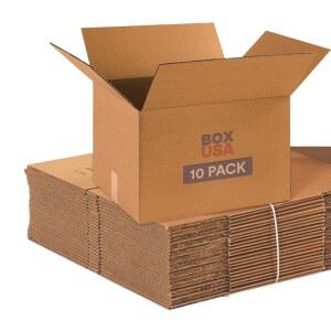BOX USA 무빙 박스 중형 18인치 X 14인치 W X 12인치 H 10팩 , 우편, 포장, 포장 및 보관용 골판지 상자 18x14x12