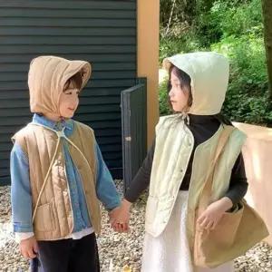 아기조끼 누빔조끼 아동 경량 패딩조끼 보넷세트 205250