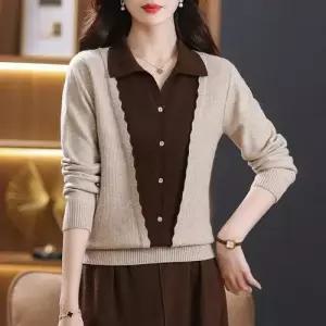 엘럽 여사친 니트 봄 가을 투피스 상의 세련된 휴가 칼라넥 JM3 원템3