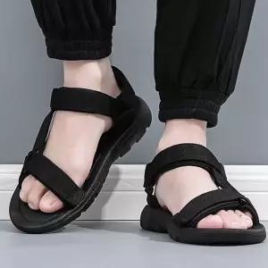 남자 여름 데일리 검정 베이직 샌들 휴가 여행 신발 pTj6+3ohq