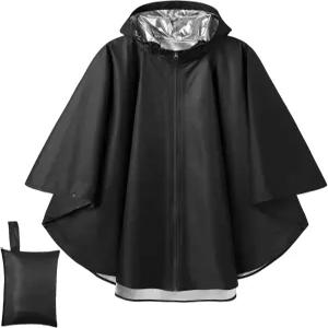 풀 지퍼 경량 레인 재킷 방수 포장 레인코트와 후드 하이킹 캠핑용 쿠판디 폰초스