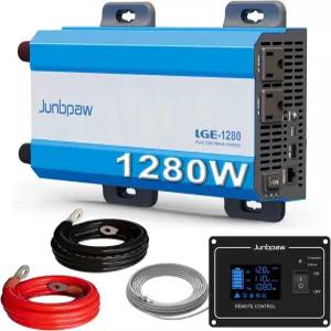 1280W 퓨어 사인파 파워 인버터 - 3600W 서지 획기적인 디자인 가정 RV 캠핑 오프 그리드 및 야외 모험을