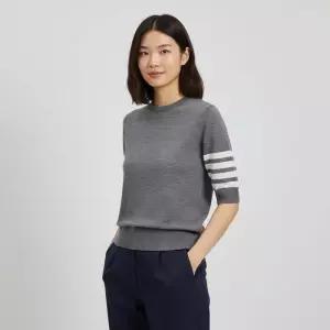 톰브라운 4바 반팔 니트 메드 그레이 여성 FKA471B Y1014 035 1670067