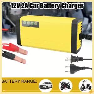 12V 2A 차량용 배터리 충전기 220V 전원 펄스 수리 습식 건식 납축전지 LED 디스플레이 오토바이 트럭