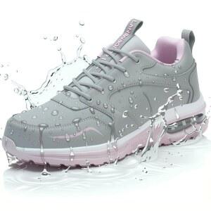 여성용 랜스노보 방수 스틸 토 슈즈 미끄럼 방지 안전 작업 운동화 산업 건설 및 식품 서비스를 위한 편안한 경량 패션 신발