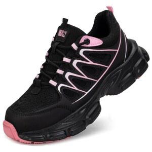 여성용 스틸 토 슈즈 남성용 와이드 논 슬립 복합 작업 운동화 파괴되지 않는 편안한 안전 테니스화 경량 통기성 건설 운동화 펑크 방지 인체공학적 디자인