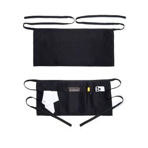 4 포켓이 있는 Argstar 2 팩 서버 에이프런 웨이트리스 웨이터 허리 짧은 60/120 팩으로 제공