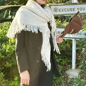 [콩심팥심]여성 데일리 숄 망토 케이프 니트 가디건 입는담요 여성케이프