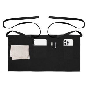 로히예 서버 에이프런 3포켓 웨이트리스 허리 블랙 여성 남성 셰프 주방 서빙 요리 베이킹 1팩 12 6인치