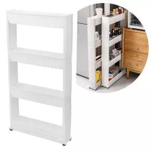 이동식 틈새 수납장 4단 냉장고 주방 세탁실 선반 Spc8+3XGE