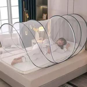 원터치 침대 모기장 싱글 텐트형 접이식 바닥 방충망