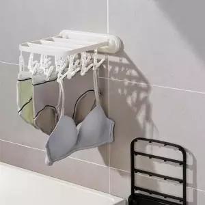 무타공 벽부착 다기능 접이식 속옷 양말 옷걸이 집게