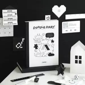 [문구] 2026 두들 다이어리 위클리 플래너 (3포켓 미니파일 포함)