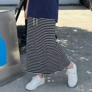 [하프클럽/]빅사이즈 602 가로줄지밴딩롱스커트 DMOX305