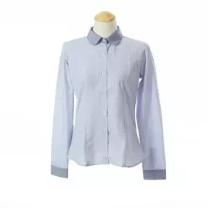 [옷은날개] 교복몰 연하늘 둥근카라 블루스트라이프 블라우스 교