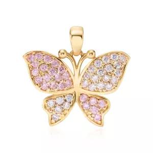 14K 언발 핑크 큐빅 나비 펜던트 JNP3969