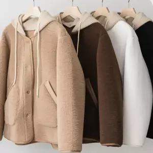 [디자이너몰][sale] 여성 후드 포켓 양털 뽀글 무스탕 쟈켓