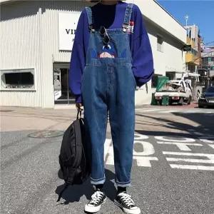 [디자이너몰][sale] 여성 청바지 멜빵 데님 팬츠 바지 리우