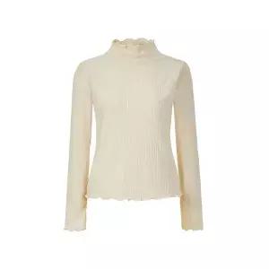 포커스 FOCUS 벨벳 플리츠 모크넥 티셔츠 PBBF5W1TS6670 386878