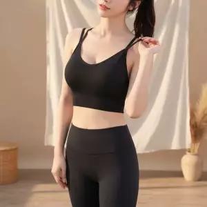 [하프클럽/]여성 크로스 운동 심리스 더블 브라탑