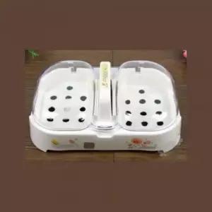 플라워 뚜껑형 손잡이 비누케이스 2칸 비누거치대