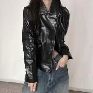 [옷은날개] 베이직 블랙 라이더자켓 가죽자켓 슬림핏 스타일리쉬