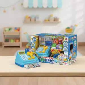 원앤원 쇼핑하고 계산하는 폴리 마트놀이 장보기 시장놀이 계산대 장바구니 캐셔 역할 장난감