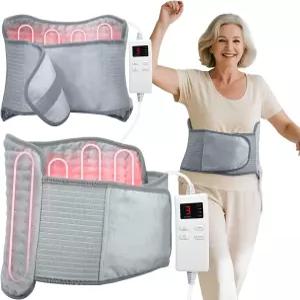 허리 를 위한 벨트 온열 패드 생리통 목 어깨용 전기 타이머 4개 및 열 설정 6개 엄마 아빠를 12 x24 +26