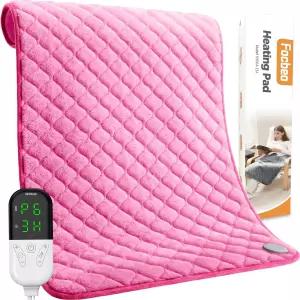 허리 를 위한 킹 사이즈 온열 패드 32 x24 초대형 전기 생리통 및 신체 목 어깨 자동 차단 온도 설정 기계